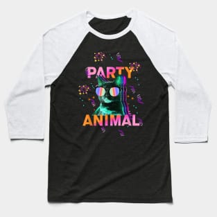 Party Animal Colorful Graphic T-Shirt Baseball T-Shirt